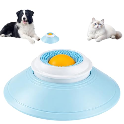 Yuwnd Leckball Hund, Schleckball Für Hunde Mit Gelber Kugel, Lick Sphere Für Hunde Zur Beschäftigung, Schleckball Leckkugel Hund Für Spiel Und Pflege