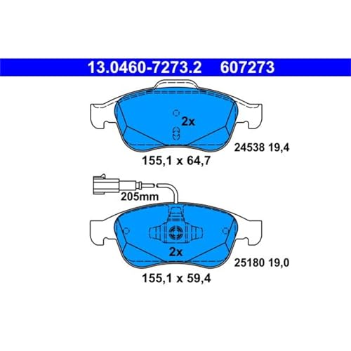 Ate 13.0460-7273.2 - Kit Pastiglie Freno, Freno A Disco - 2