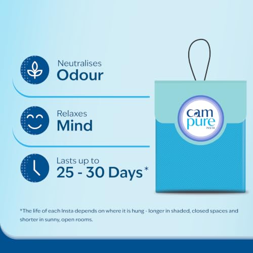 Image of CamPure Camphor Insta Pouch Pack Of 3-100% Organic | Air Freshener For Car, Wardrobe, Office Cabin's, Drawers, Travel Bag & Bathroom