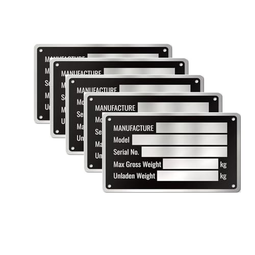 cwZhen カスタマイズトレーラーVIN IDプレートデータカスタム刻印タグ、モデル識別VINシリアル番号モデル、メーカーとモデル、貨物キャリア、トラック、ボート用プレート、アルミニウム交換用タグ。