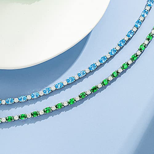 Fancime May Birthstone Bracelets Sterling Silver Created Emerald Tennis Bracelet Emerald Fine Jewelry Gift For Women 7 Inches #TOP5