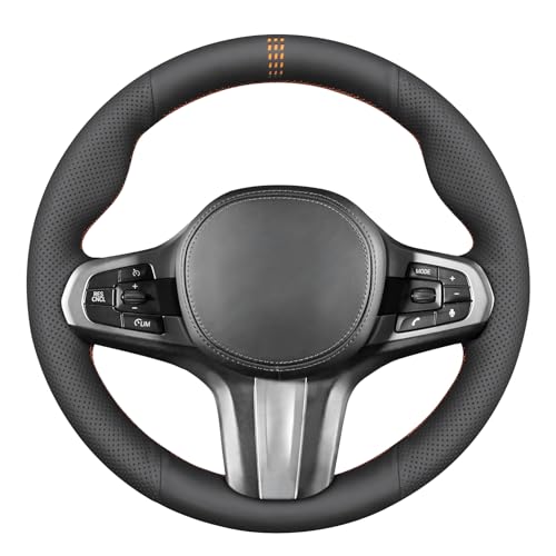 MEWANT Hand Sewn Steering Wheel Cover Wrap for BMW 3 Series G20 G21 F40 F44/4 Series G22 G22 G23/5 Series G30 G31 G32 G11 G12 G14 G15 G16/3 Series G20 G21