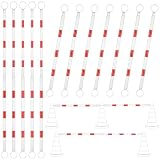 Huwena 12 Pcs Retractable Traffic Cone Bar 4-6.9ft Expandable, Red White
