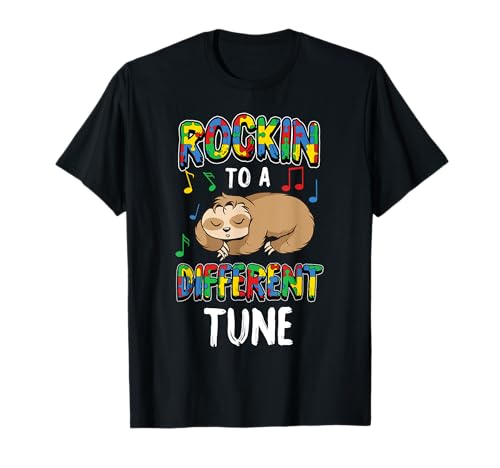 Rocking To A Different Tune Autismo Conciencia Perezoso Regalo para niños Camiseta