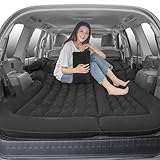 Boiland SUV Air Mattress Thickened and Double-Sided Flocking Travel Mattress ,Inflatable Car Mattress with Electric Air Pump and 2 Pillows(Black)