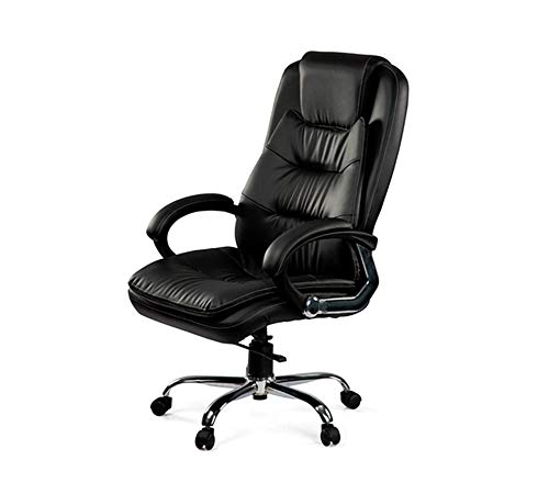 Image of High-Back Office Chair | Upholstery Leatherette | Director Chair & Executive Chair |Leathrerette Hande for Nylon|Top Office Chair Wheel Base | Black Color - (111011128)