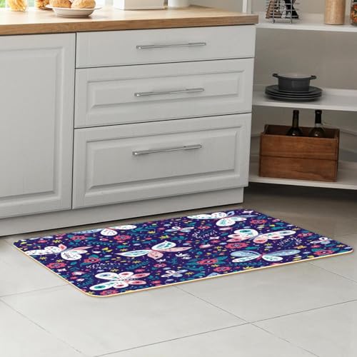 Alfombrillas de cocina florales VAPOKF ideales para pasillo y cuarto de lavado 7