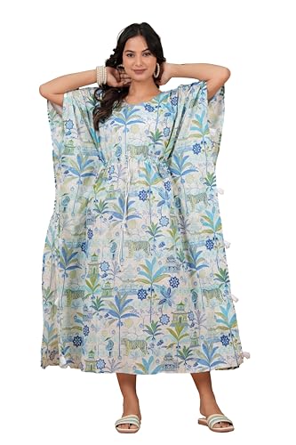 Image of BLOCKS OF INDIA Hand Block Kaftan in Cotton Fabric