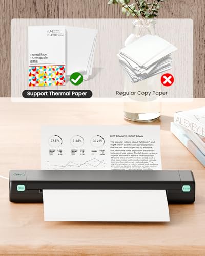 Image of Phomemo M08F Pro Portable Printers Wireless Travel, [Upgrade] Portable Thermal Printers Support 8.5 inch X 11 inch US Letter, Inkless Bluetooth Printer Compatible with iOS, Android, PC, Printer with Case