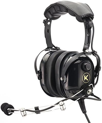 KORE Aviation P1 General Aviation Headset for Pilots | Mono, 24 db Passive Noise Reduction Rating, Noise Canceling Microphone, Acoustic Foam Ear Cups, AUX Port for MP3 Music Input with GA Dual Plugs