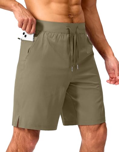 Image of Soothfeel Men's Running Shorts with Zipper Pockets 9 inch / 7 inch / 5 inch Quick Dry Eight Basketball Gym Workout Athletic Shorts