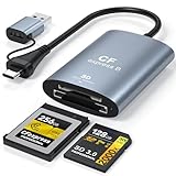 CFexpress Type B & SD Card Reader, USB-C 3.2 Gen 2 10Gbps – Aluminum Alloy Dual-Slot High-Speed Memory Card Reader for CFexpress Type B & SD (UHS-II/UHS-I) Cards