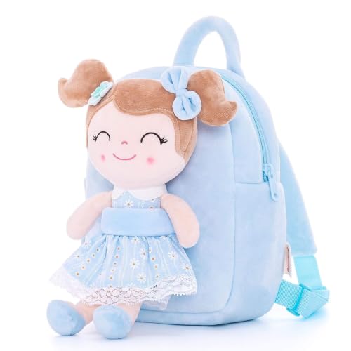 Image of Gloveleya Back to School Gifts for Girls Kids Backpack Toddler Girls Backpacks with Soft Plush Doll Toys Blue