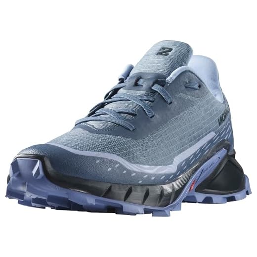 Salomon Alphacross 5 Zapatillas de Trail Running para Mujer, Agarre potente, Comodidad duradera, Rendimiento versátil, Bering Sea, 39 1/3
