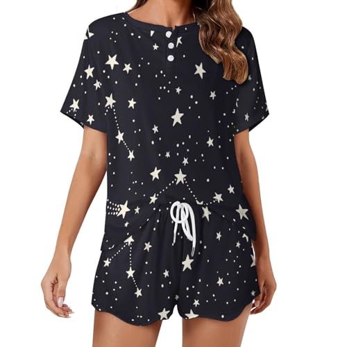 Pyjama galaxie pour femme : vêtement de nuit d'été aux finitions soignées