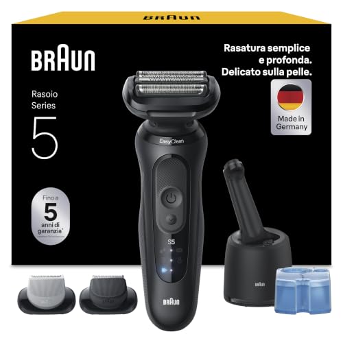 Braun Serie 5 Rasoio Elettrico Barba, Stazione Smartcare, 52-N7650cc, Nero
