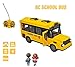 BPC Remote Control School Bus Toy with Lights, Opening Doors – 2.4GHz RC Vehicle for Kids, Durable ABS Plastic, Realistic Yellow Design, Educational Roleplay