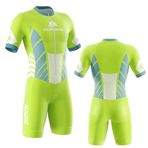 NUNOMO 2025 Summer Maillot Ciclismo Hombre - Traje Triatlón Acolchado Mono Racing con Cremallera Entera, Secado Rápido para MTB, Natacióny Deportes Exteriores (TYPE-8,4XL)