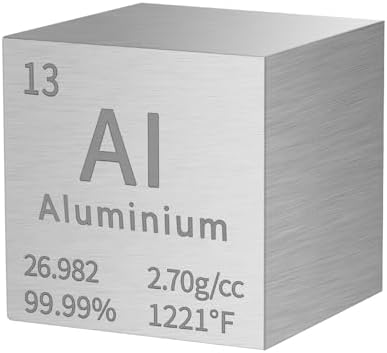 Aluminium Cube Metal Density Cubes Pure Metal High Density Element Cube for Element Collections Lab Experiment Periodic Table Collection DIY Teacher Science Creative Gift(Aluminium,1 Inch)