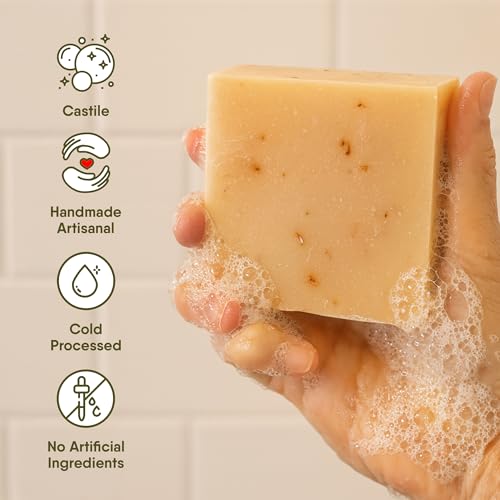 Image of 360Feel Handmade Castile Soap - Cherry Almond Soap, 5 oz | Made in The USA, Cold Processed, Rich, Creamy Lather - Infused with Refreshing Cherry Almond Essential Oil for Soothing Scent
