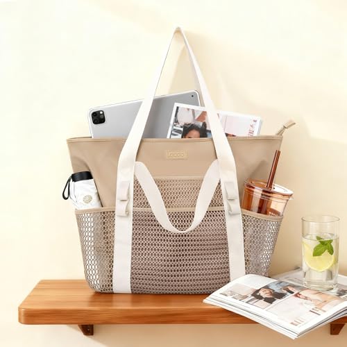 Bolsa tote casual de malla para mujer Lacdo miniatura 3