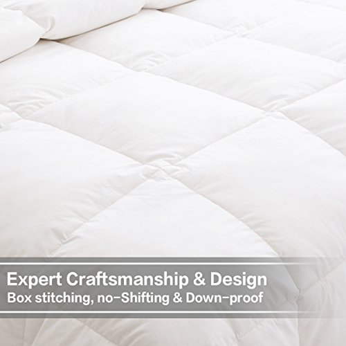 Double Size Duvet - Luxury White Goose Feather and Down Duvet, 13.5 Tog Bed Quilt, 100% Cotton Shell, Anti-dust mite & Feather-proof Fabric, All Season - Image 5