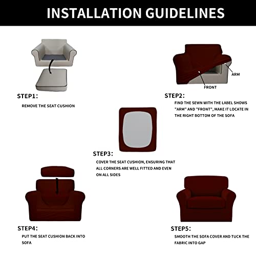Image of Easy-Going 2 Pieces Stretch Sofa Slipcover for Armchair Washable