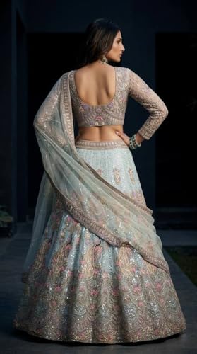 Image of Lehenga choli For Womens and Girls Soft Butterfly Net Lehenga Choli with Coding Sequins Work Dupatta | Semi Stitched Designer Ethnic Set