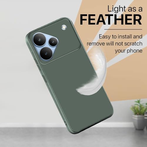 Image of Back Cover for Realme P4 5G | Full Camera Protection | Premium Liquid Silicon Case | Flexible Bumper Case for Realme P4 5G (Military Green)