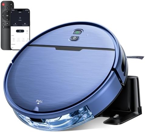 Robot Vacuum and Mop Combo, 2300Pa Strong Suction, 2-in-1 Dust Box and Water Tank, Works with Alexa/Google Assistant, Long Runtime, Schedule, Quiet, Ideal for Hard Floors, Low-Pile Carpets and Pets
