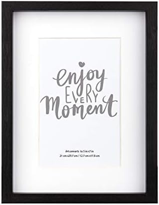 kennethan Photo Frame 11×14 Inch 2 Pack Black-with White Mount,Wooden Picture Frames with Glass for Wall Mounting