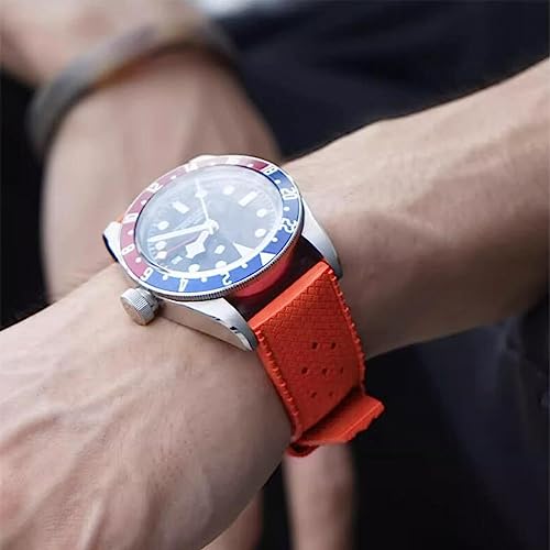 Niziruoup Fluororubber Watch Strap with Quick-Release Fastener, Tropical Style, Soft FKM Rubber Strap for Watches, Universal Replacement Strap, 18mm, 20mm, 22mm, Men and Women