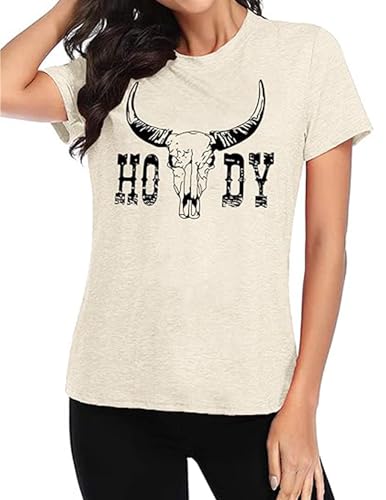 Howdy Shirt Women Cow Print Shirt Western Country T Shirts Vintage Cowgirl Casual Short Sleeve Tee Tops4