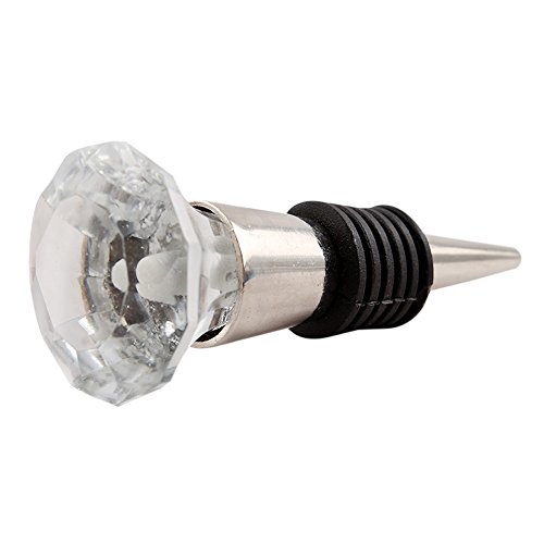 Indian Shelf Wine Stopper | Diamond Wine Corks | Glass Funny Wine Stoppers for Wine Bottles [Clear, 1 Pack]