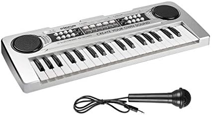 BIGFUN Kids Keyboard Piano 37 Keys Multifunction Portable Electronic Kids Piano Musical Teaching Keyboard for Kids Children Early Learning Educational Toy with Double Speakers (Black)