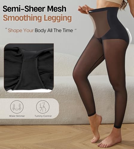 Tummy Control Footless Shapewear Leggings High Waisted Tummy Control Body Shaper Thigh Slimmer4