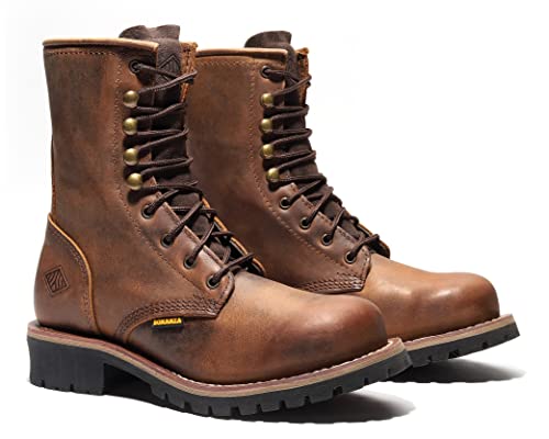 Bonanza Boots Sierra Logger 9" Work Boots for Men - Premium Leather Steel Toe Boots with Slip and Oil Resistant Rubber Outsole2