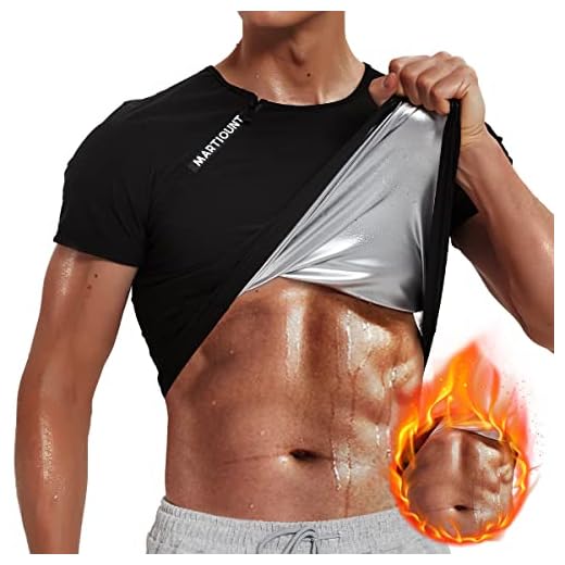 Camiseta Sauna Hombre Adelgazante Trajes de Sudoración Deportiva Sauna Fitness Entrenamiento Manga Corta M
