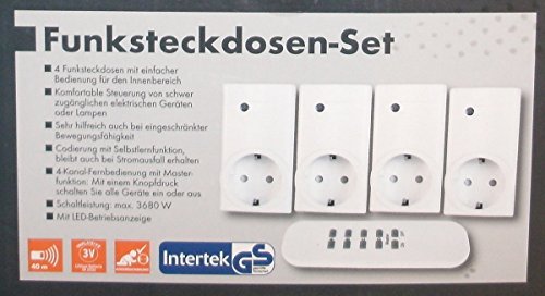 Preisvergleich Produktbild Funksteckdosen 4er-Set 4-Kanal Fernbedienung
