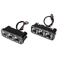 Riloer 2 Stück 12 V Auto LED Tagfahrlicht, weiß, Universalbeleuchtung, DRL, Nebel, Rückbremslicht, wasserdicht, stoßfest, staubdicht, super hell