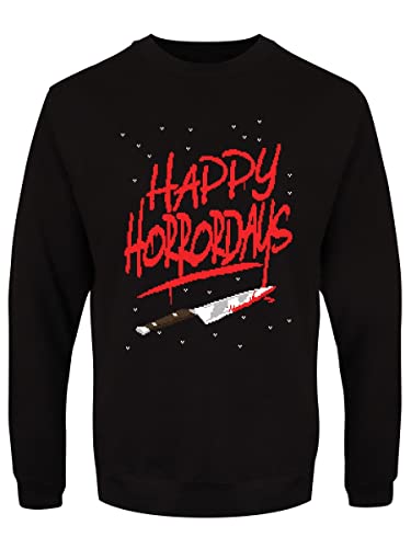 Pull Noir Happy Horrordays Grindstore Homme pour Noël
