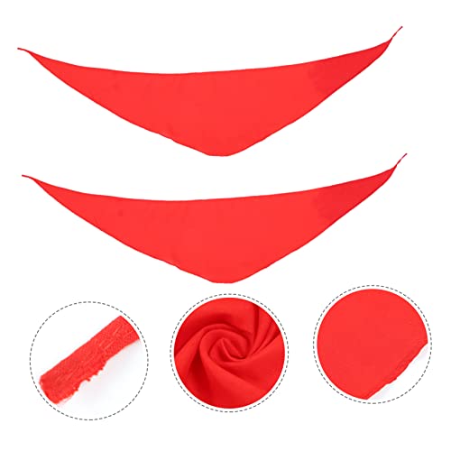 2pcs Red Dancing Scarves Lightweight Breathable Triangle Towel for Daily Practice Stage Performance Classic Red Scarf for Childrens Dance Props3