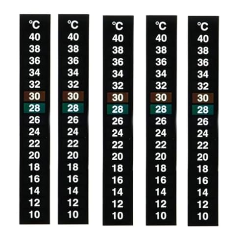 Hsthe Sea Termómetro adhesivo para acuario, 10 Uds., tira de temperatura de 10-40 ℃, pegatina de temperatura del agua para tanque de peces, indicador de grados Celsius, pantalla