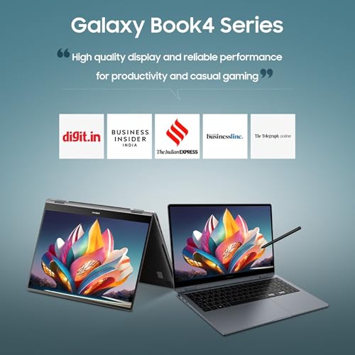 Image of Samsung Galaxy Book4 (Gray, 8GB RAM, 512GB SSD) | 15.6 inch Full HD Screen | Intel Core i5 1335U Processor | Windows 11 Home | MS Office 2021 | Fingerprint Reader | Intel Iris XE Graphics | RJ45 LAN Port