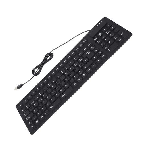 Teclado de silicona Topiky con cable USB, plegable e impermeable en español y color negro