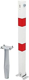 GAH-Alberts 780968 Absperrpfosten Klappy-Bo, umlegbar, Profilzylinderschloss , weiß, 2refl.R, zum Einbetonieren