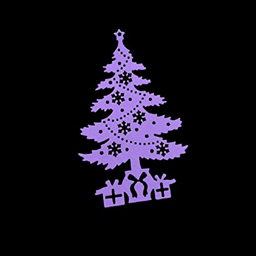 Meslio 4Pcs Christmas Metal Cutting Dies For Card Making, Cut Die Stencil Template Mould For Diy Scrapbook Embossing Album Paper Card Craft (Christmas Tree,Snowman,Stocking,Greeting Word) #TOP2