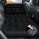Yotako Car Air Mattress, Upgraded Car Bed with 20S Quick Self-Inflation, SUV Air Mattress, Inflatable Thickened Car Mattress Camping Bed with Air Pump, Pillows for Home Car Travel Camping, Black
