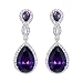 EVER FAITH Silver-Tone Austrian Crystal Zircon Wedding 8-Shaped Pierced Dangle Earrings Tanzanite Color