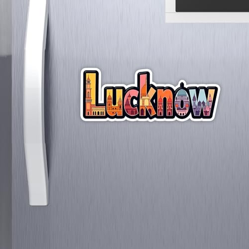 Image of Naxon Lucknow City Theme Souvenir Wooden Fridge Magnet for Refrigerator - Printed Fridge Magnet for Kitchen & Home Decor | Perfect Souvenir Gift | Size 3x3 in | Pack of 1